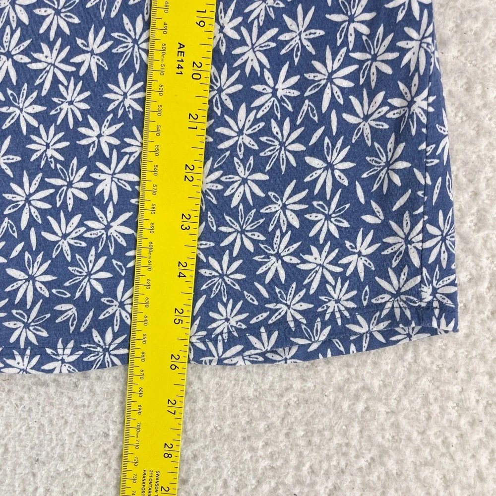 J. Jill Blue Floral Print Off the Shoulder Shirt‎ Womens Long Sleeve Size Large